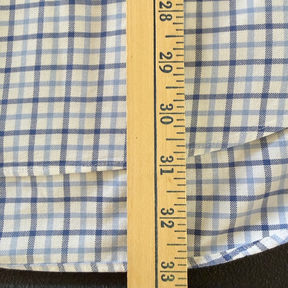 Ralph Lauren Button Down Shirt Mens XL Blue Plaid Long Sleeve Thick Cotton - Picture 9 of 9